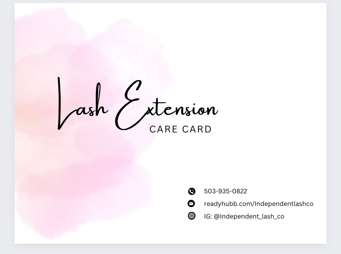 Lash After Care Card