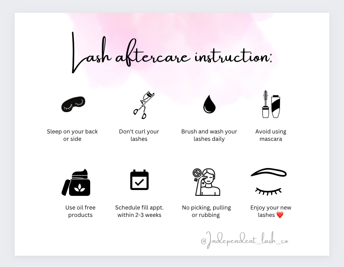 Lash After Care Card